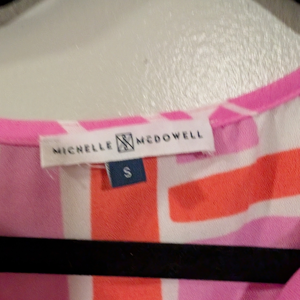 Michelle Mcdowell Britton All Squared Away Ruffle Top Sz Small - Picture 2 of 4